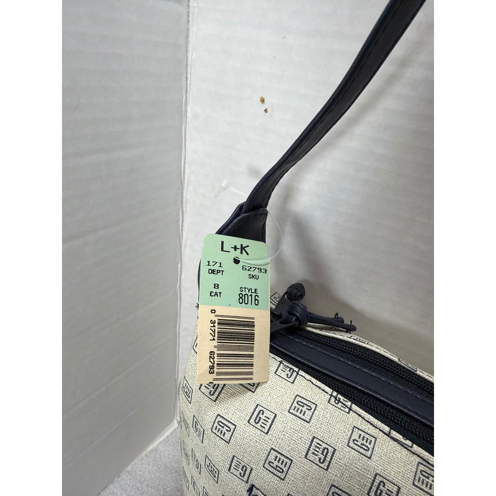 NWT VTG 90s Gitano Crossbody/ Shoulder Bag Womens Cream Black Monogram Signature - Picture 5 of 8